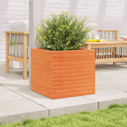 vidaXL Garden Planter Outdoor Flower Pot Planter Pot Wax Brown Solid Wood Pine