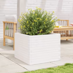 vidaXL Garden Planter Outdoor Flower Pot Planter Pot White Solid Wood Pine - Additional view 2