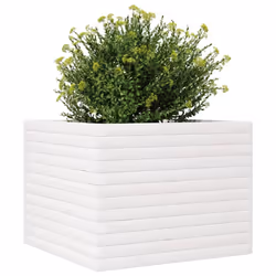 vidaXL Garden Planter Outdoor Flower Pot Planter Pot White Solid Wood Pine - Additional view 3