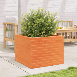 vidaXL Garden Planter Outdoor Flower Pot Planter Pot Wax Brown Solid Wood Pine