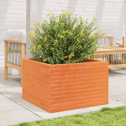 vidaXL Garden Planter Wax Brown 70x70x46 cm Solid Wood Pine