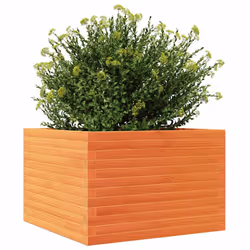 vidaXL Garden Planter Wax Brown 70x70x46 cm Solid Wood Pine