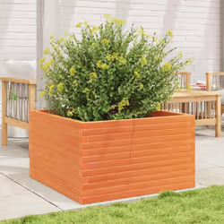 vidaXL Garden Planter Outdoor Flower Pot Planter Pot Wax Brown Solid Wood Pine