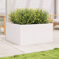 vidaXL Garden Planter Outdoor Flower Pot Planter Pot Wax Brown Solid Wood Pine - white, 90 x 90 x 46 cm