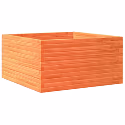 vidaXL Garden Planter Outdoor Flower Pot Planter Pot Wax Brown Solid Wood Pine - wax brown, 90 x 90 x 46 cm - Additional view 6
