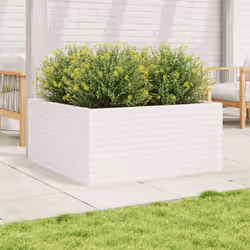 vidaXL Garden Planter Outdoor Flower Pot Planter Pot White Solid Wood Pine - Additional view 2