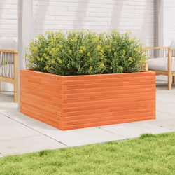 vidaXL Garden Planter Outdoor Flower Pot Planter Pot Wax Brown Solid Wood Pine - Additional view 2