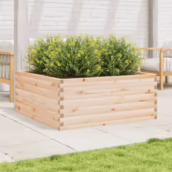 vidaXL Garden Planter 110x110x46 cm Solid Wood Pine