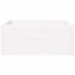 vidaXL Garden Planter White 110x110x46 cm Solid Wood Pine - Additional view 4