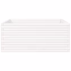 vidaXL Garden Planter White 110x110x46 cm Solid Wood Pine - Additional view 5