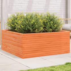 vidaXL Garden Planter Wax Brown 110x110x46 cm Solid Wood Pine