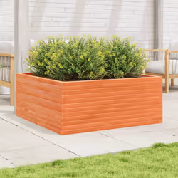 vidaXL Garden Planter Wax Brown 110x110x46 cm Solid Wood Pine