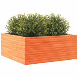 vidaXL Garden Planter Wax Brown 110x110x46 cm Solid Wood Pine
