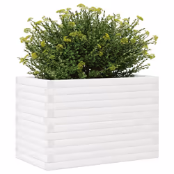 vidaXL Garden Planter Outdoor Flower Pot Planter Pot White Solid Wood Pine - Additional view 3