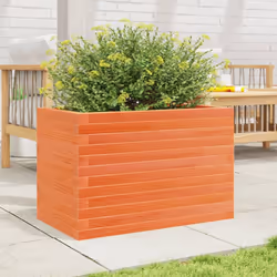 vidaXL Garden Planter Outdoor Flower Pot Planter Pot Wax Brown Solid Wood Pine