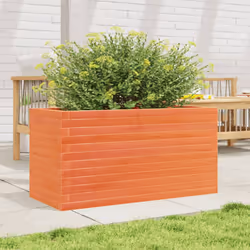 vidaXL Garden Planter Outdoor Flower Pot Planter Pot Wax Brown Solid Wood Pine - wax brown, 90 x 40 x 46 cm - Additional view 2