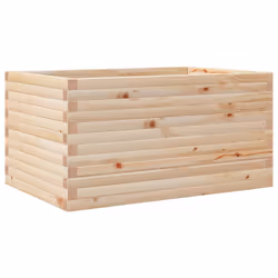 vidaXL Garden Planter Outdoor Flower Pot Planter Pot Wax Brown Solid Wood Pine - natural pine, 90 x 60 x 46 cm - Additional view 6