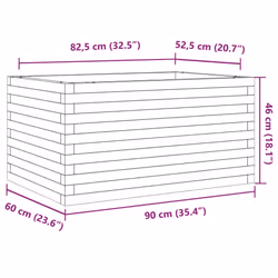 vidaXL Garden Planter Outdoor Flower Pot Planter Pot Wax Brown Solid Wood Pine - white, 90 x 60 x 46 cm - Additional view 3