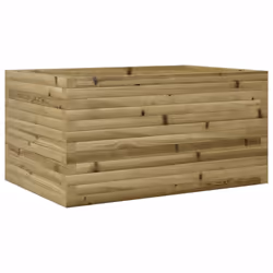 vidaXL Garden Planter Outdoor Flower Pot Planter Pot Wax Brown Solid Wood Pine - natural impregnated, 90 x 60 x 46 cm - Additional view 6