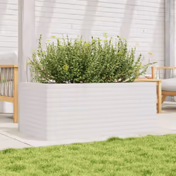 vidaXL Garden Planter Outdoor Flower Pot Planter Pot White Solid Wood Pine - Additional view 2