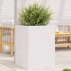 vidaXL Garden Planter Outdoor Flower Pot Planter Pot White Solid Wood Pine - Additional view 2