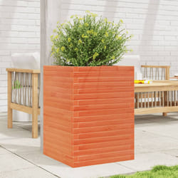vidaXL Garden Planter Outdoor Flower Pot Planter Pot Wax Brown Solid Wood Pine