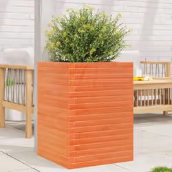 vidaXL Garden Planter Outdoor Flower Pot Planter Pot Wax Brown Solid Wood Pine