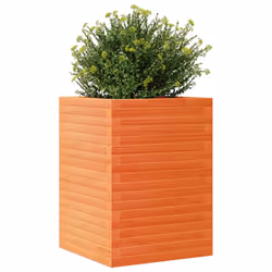 vidaXL Garden Planter Outdoor Flower Pot Planter Pot Wax Brown Solid Wood Pine