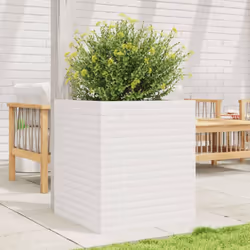 vidaXL Garden Planter Outdoor Flower Pot Planter Pot White Solid Wood Pine - Additional view 2