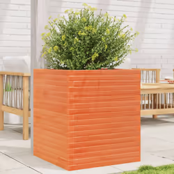 vidaXL Garden Planter Outdoor Flower Pot Planter Pot Wax Brown Solid Wood Pine