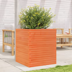 vidaXL Garden Planter Outdoor Flower Pot Planter Pot Wax Brown Solid Wood Pine
