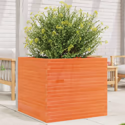 vidaXL Garden Planter Outdoor Flower Pot Planter Pot Wax Brown Solid Wood Pine