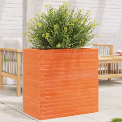 vidaXL Garden Planter Outdoor Flower Pot Planter Pot Wax Brown Solid Wood Pine