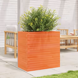 vidaXL Garden Planter Outdoor Flower Pot Planter Pot Wax Brown Solid Wood Pine