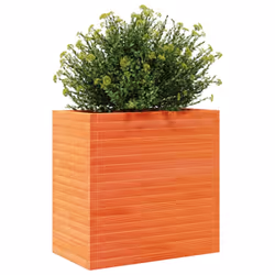 vidaXL Garden Planter Outdoor Flower Pot Planter Pot Wax Brown Solid Wood Pine