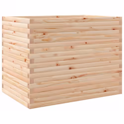 vidaXL Garden Planter Outdoor Flower Pot Planter Pot Wax Brown Solid Wood Pine - natural pine, 90 x 60 x 68.5 cm - Additional view 6