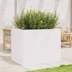 vidaXL Garden Planter Outdoor Flower Pot Planter Pot Wax Brown Solid Wood Pine - white, 90 x 60 x 68.5 cm - Additional view 2