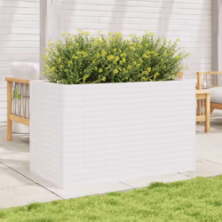 vidaXL Garden Planter Outdoor Flower Pot Planter Pot White Solid Wood Pine - Additional view 2
