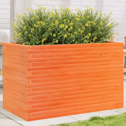 vidaXL Garden Planter Outdoor Flower Pot Planter Pot Wax Brown Solid Wood Pine