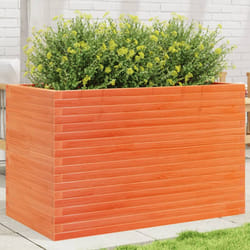 vidaXL Garden Planter Outdoor Flower Pot Planter Pot Wax Brown Solid Wood Pine