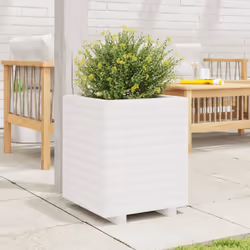vidaXL Garden Planter Outdoor Flower Pot Planter Pot White Solid Wood Pine - Additional view 2