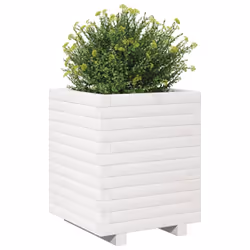 vidaXL Garden Planter Outdoor Flower Pot Planter Pot White Solid Wood Pine - Additional view 3