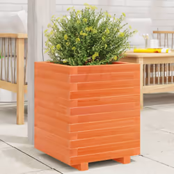 vidaXL Garden Planter Outdoor Flower Pot Planter Pot Wax Brown Solid Wood Pine