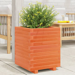vidaXL Garden Planter Outdoor Flower Pot Planter Pot Wax Brown Solid Wood Pine