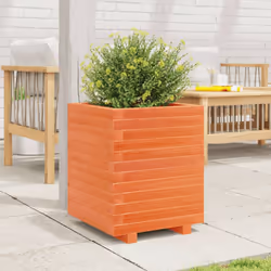 vidaXL Garden Planter Outdoor Flower Pot Planter Pot Wax Brown Solid Wood Pine