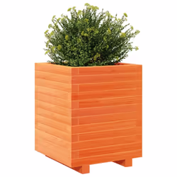 vidaXL Garden Planter Outdoor Flower Pot Planter Pot Wax Brown Solid Wood Pine