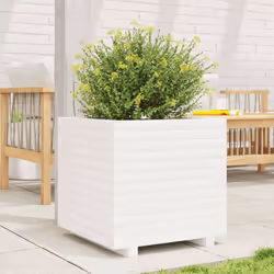 vidaXL Garden Planter Outdoor Flower Pot Planter Pot White Solid Wood Pine - Additional view 2
