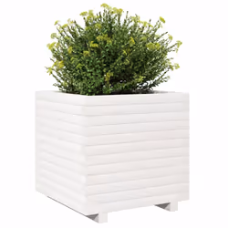 vidaXL Garden Planter Outdoor Flower Pot Planter Pot White Solid Wood Pine - Additional view 3