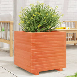 vidaXL Garden Planter Outdoor Flower Pot Planter Pot Wax Brown Solid Wood Pine