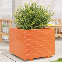 vidaXL Garden Planter Outdoor Flower Pot Planter Pot Wax Brown Solid Wood Pine